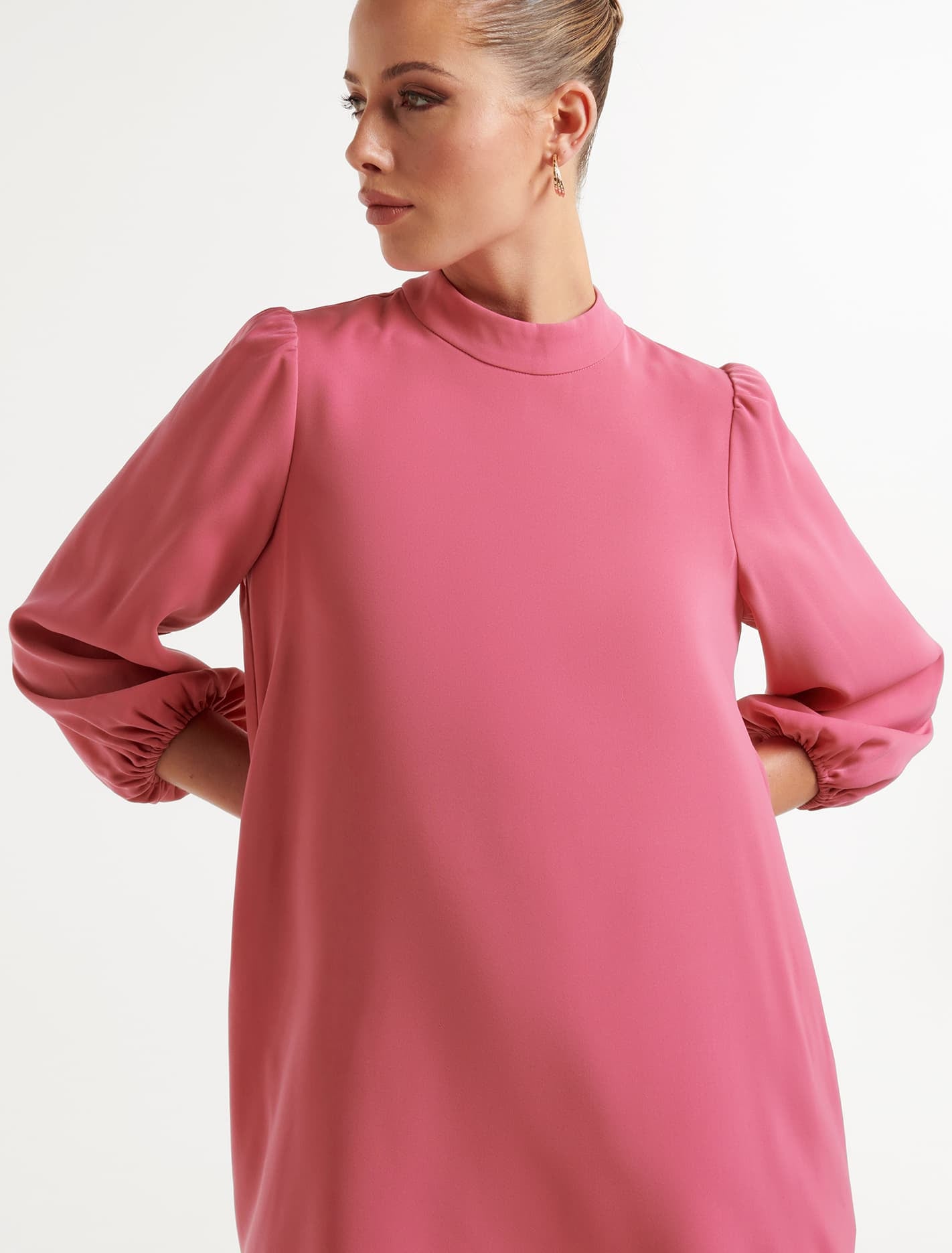 Jenna 3/4 Sleeve Shift Dress Raspberry Jelly