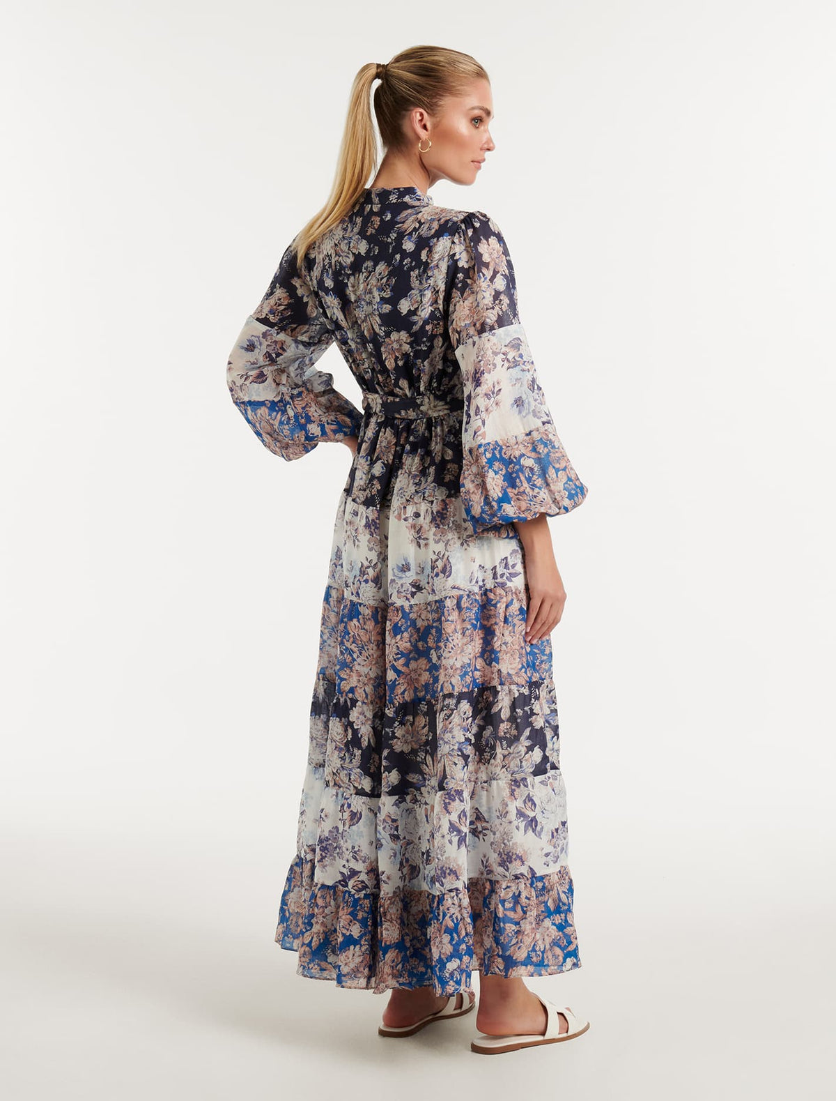 Martine Layered Midi Dress Selma Spliced Flora