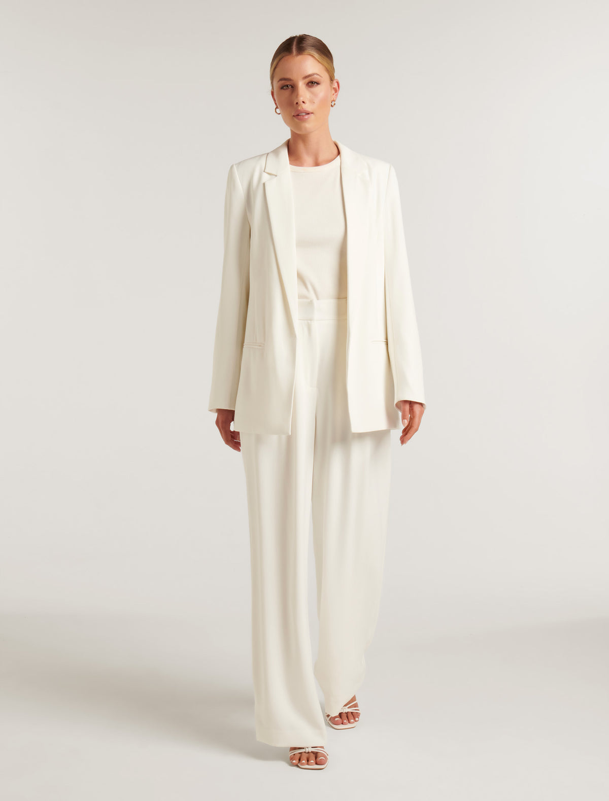 Tori Boyfriend Blazer Ivory Suit
