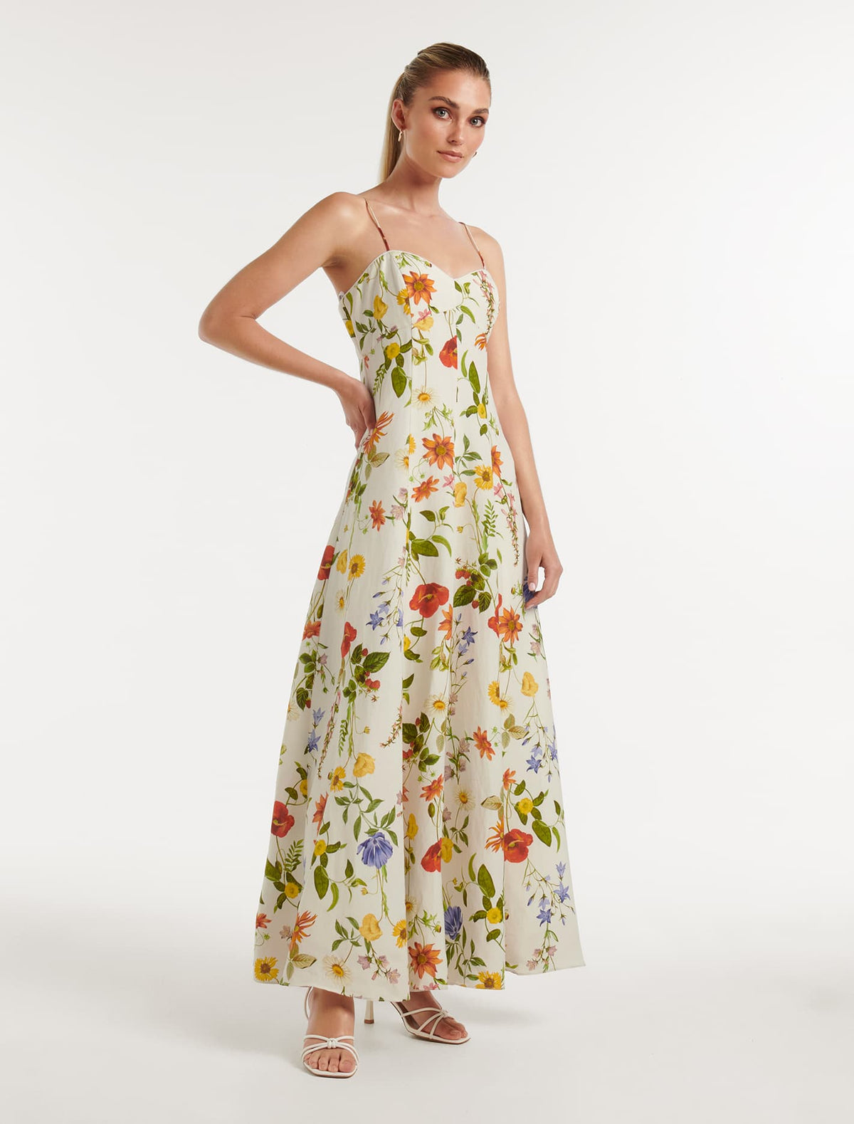 Vayda Strap Midi Sun Dress Hilden Floral