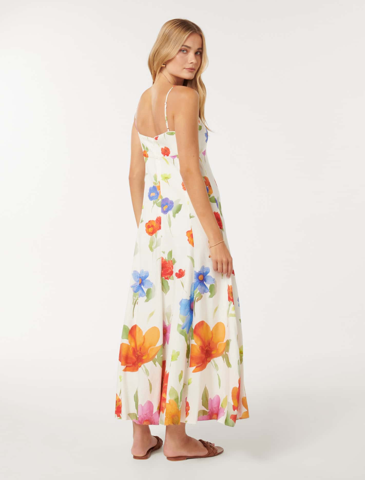 Vayda Strap Midi Sun Dress Trapani Floral
