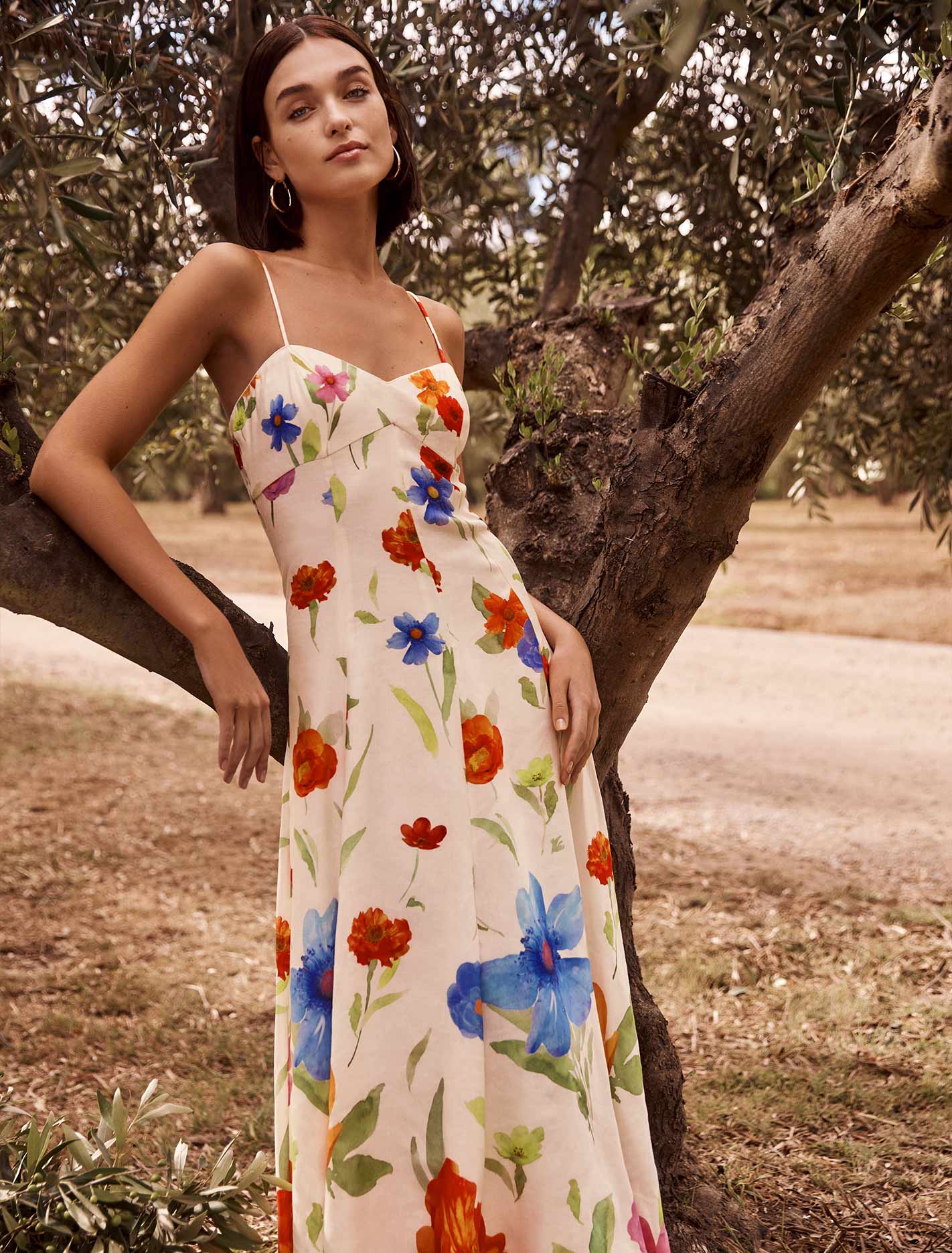 Vayda Strap Midi Sun Dress Trapani Floral
