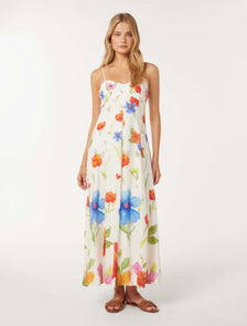 Vayda Strap Midi Sun Dress Trapani Floral
