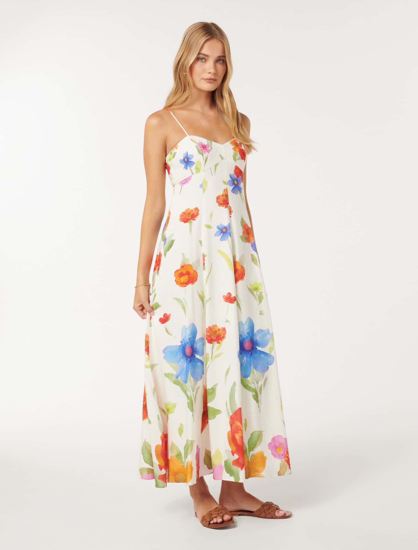Vayda Strap Midi Sun Dress Trapani Floral