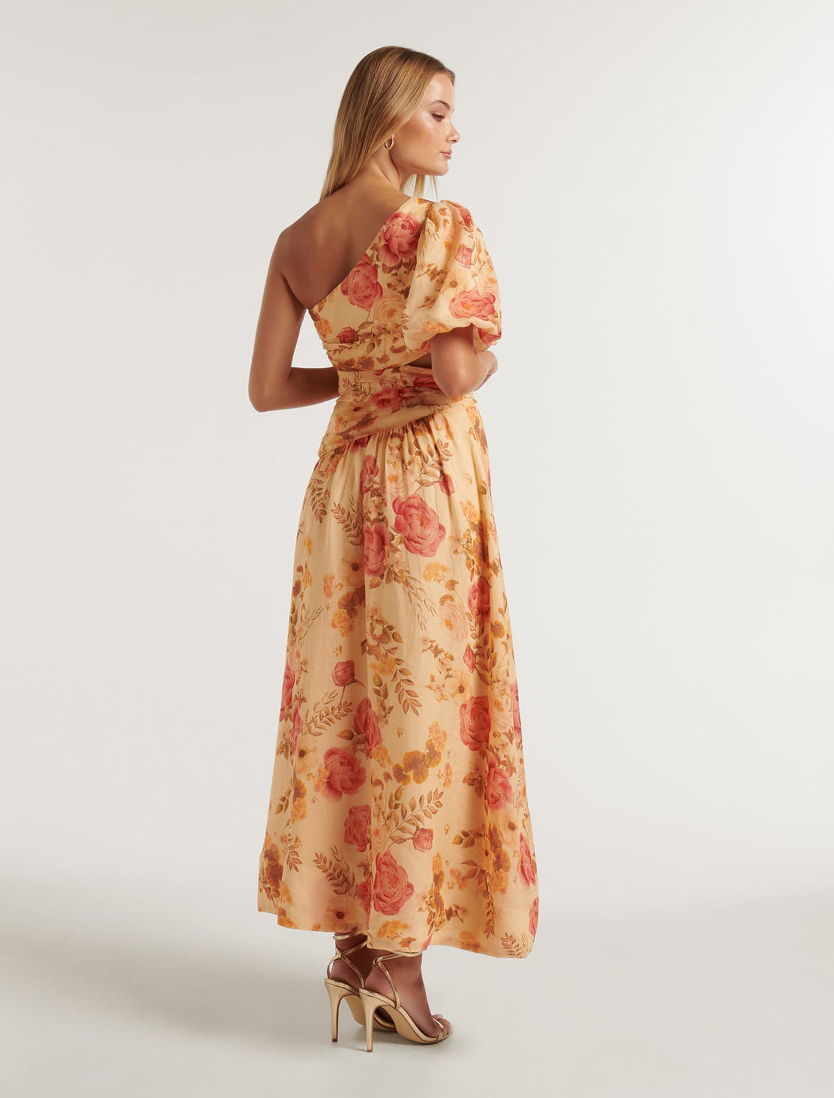 Giordana Puff Sleeve Midi Hillview Floral