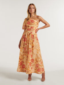 Giordana Puff Sleeve Midi Hillview Floral