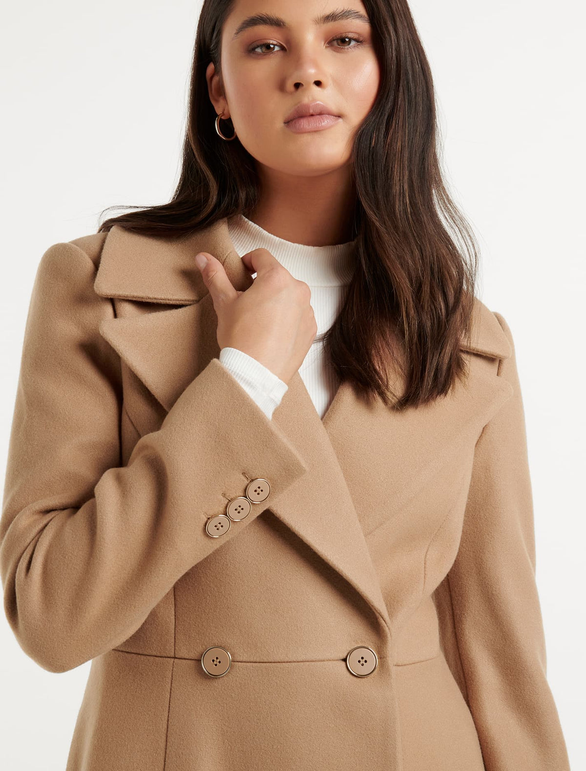 Esther Fit and Flare Coat Camel