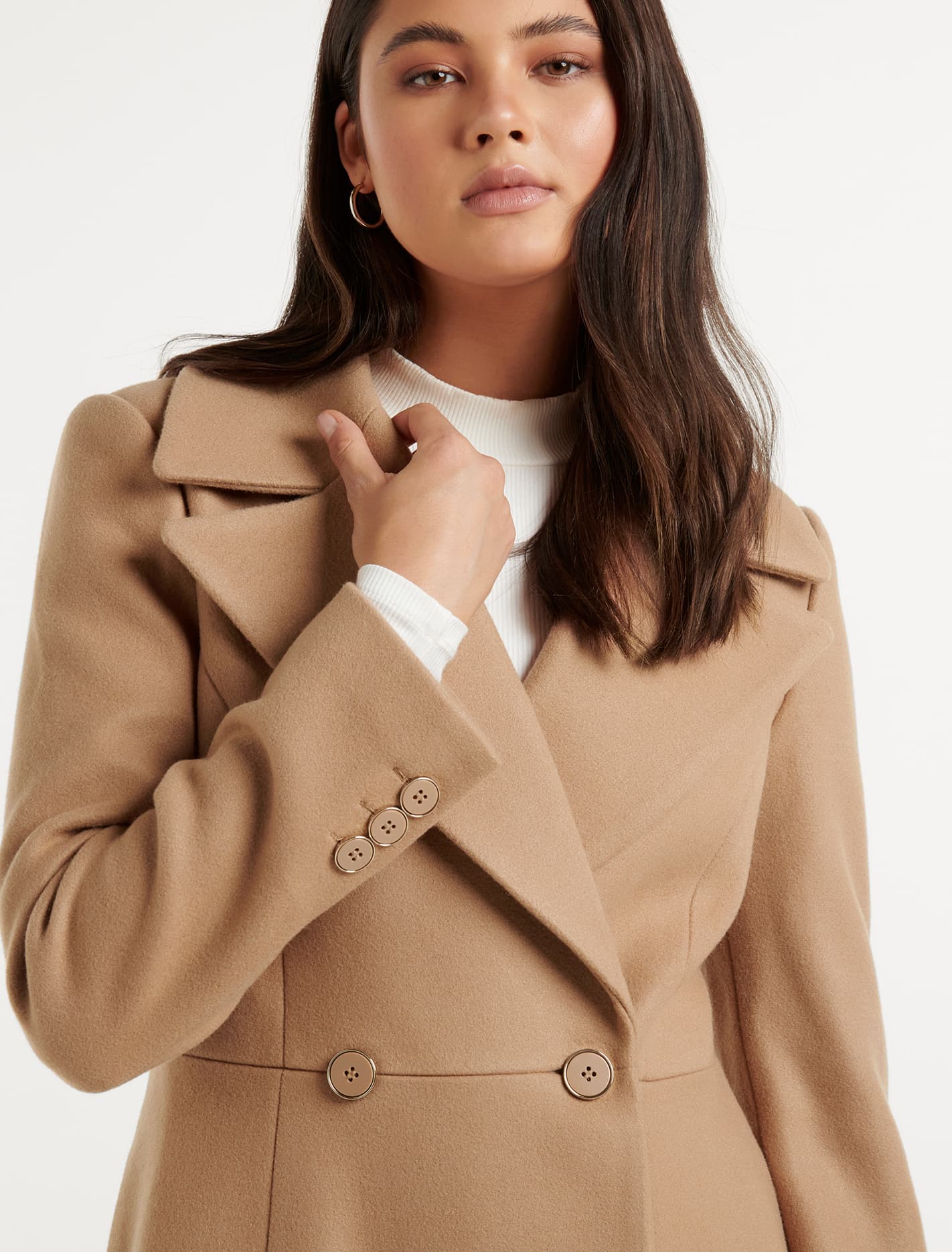 Esther Fit and Flare Coat Camel