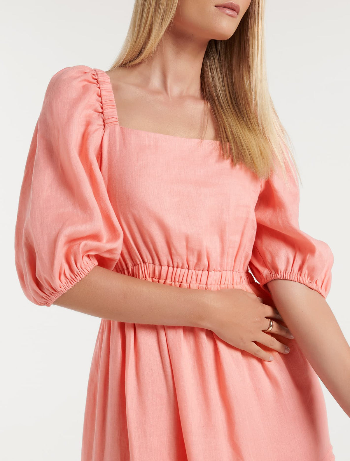Polly Pintuck Midi Dress Conch Shell Pink
