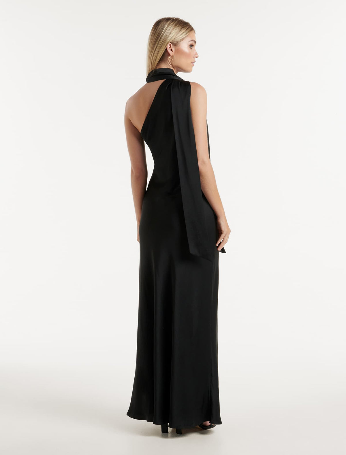 Remington Asymm Scarf Dress Black