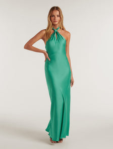 Yvette Knot Tie Neck Gown Barrier Reef