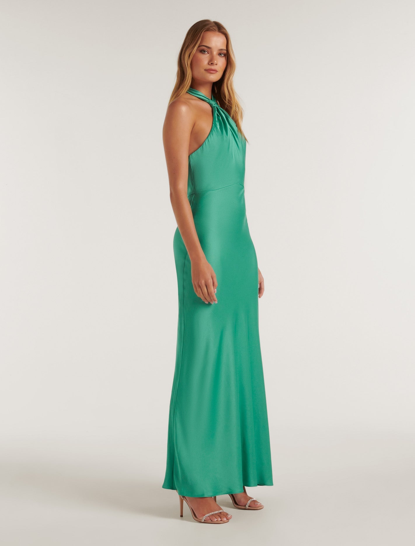 Yvette Knot Tie Neck Gown Barrier Reef