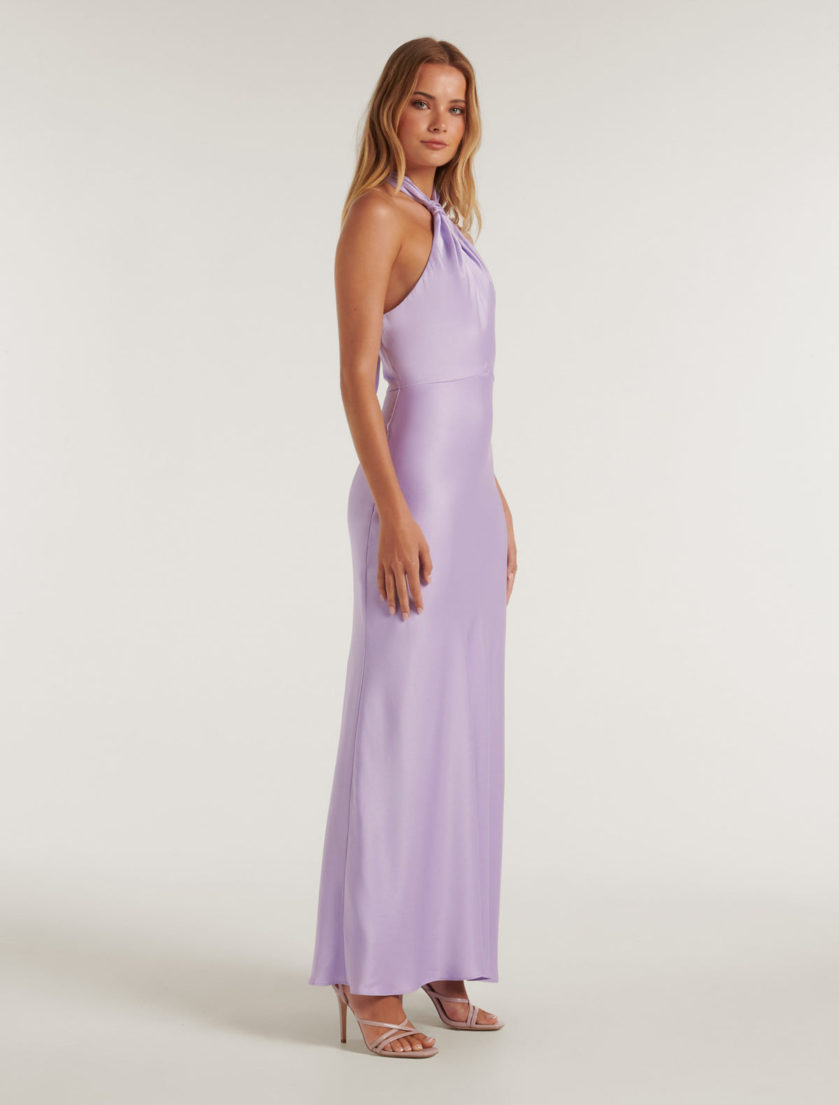 Yvette Knot Tie Neck Gown Blossoming Lilac