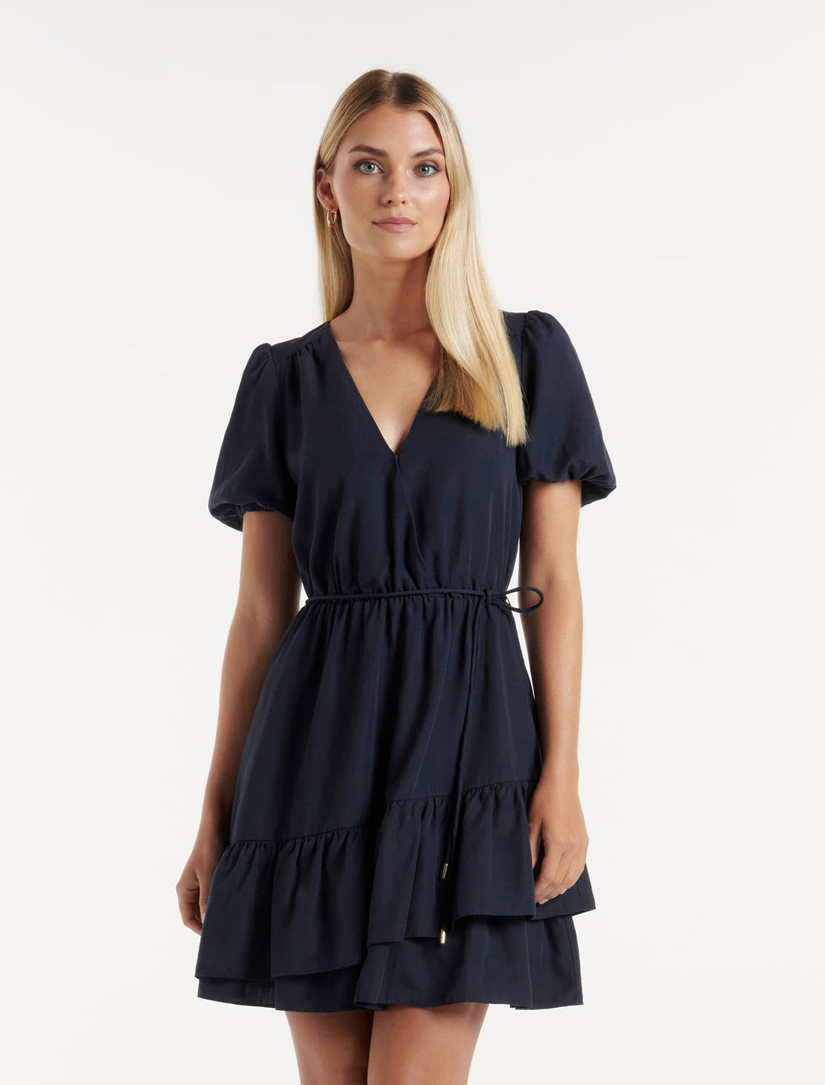 Renata Ruffle Hem Mini Navy
