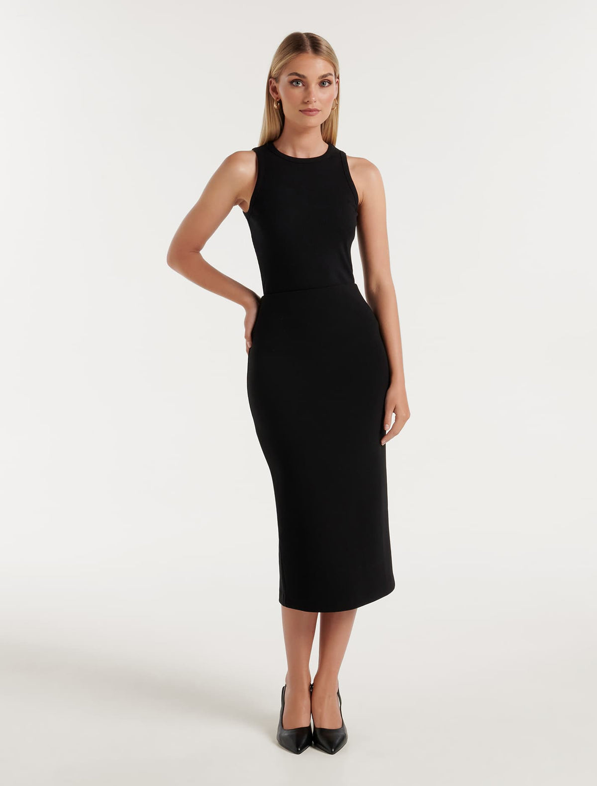 Charlotte Column Skirt Black