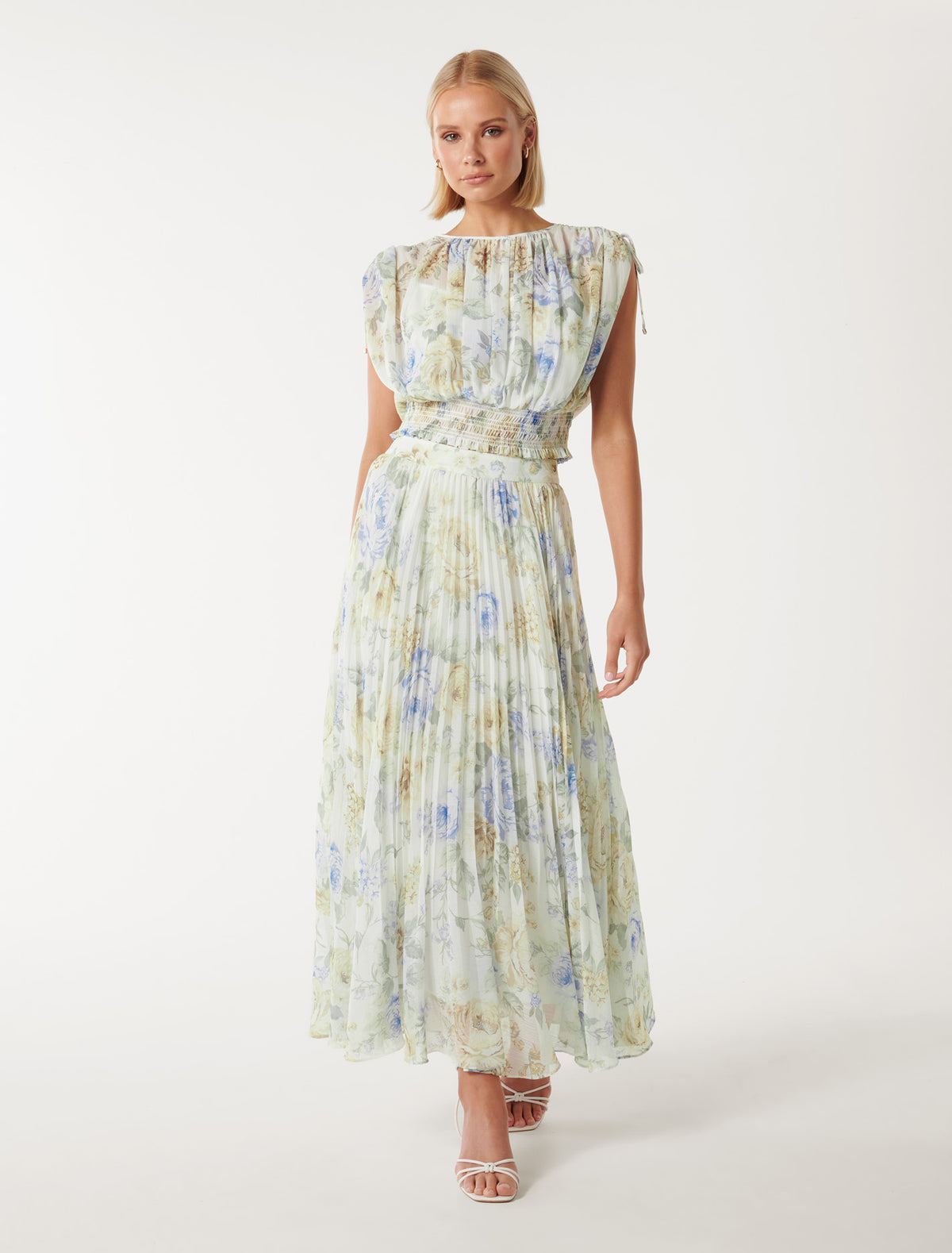 Eden Ruched Waist Sleeveless Blouse Porcelain Isla