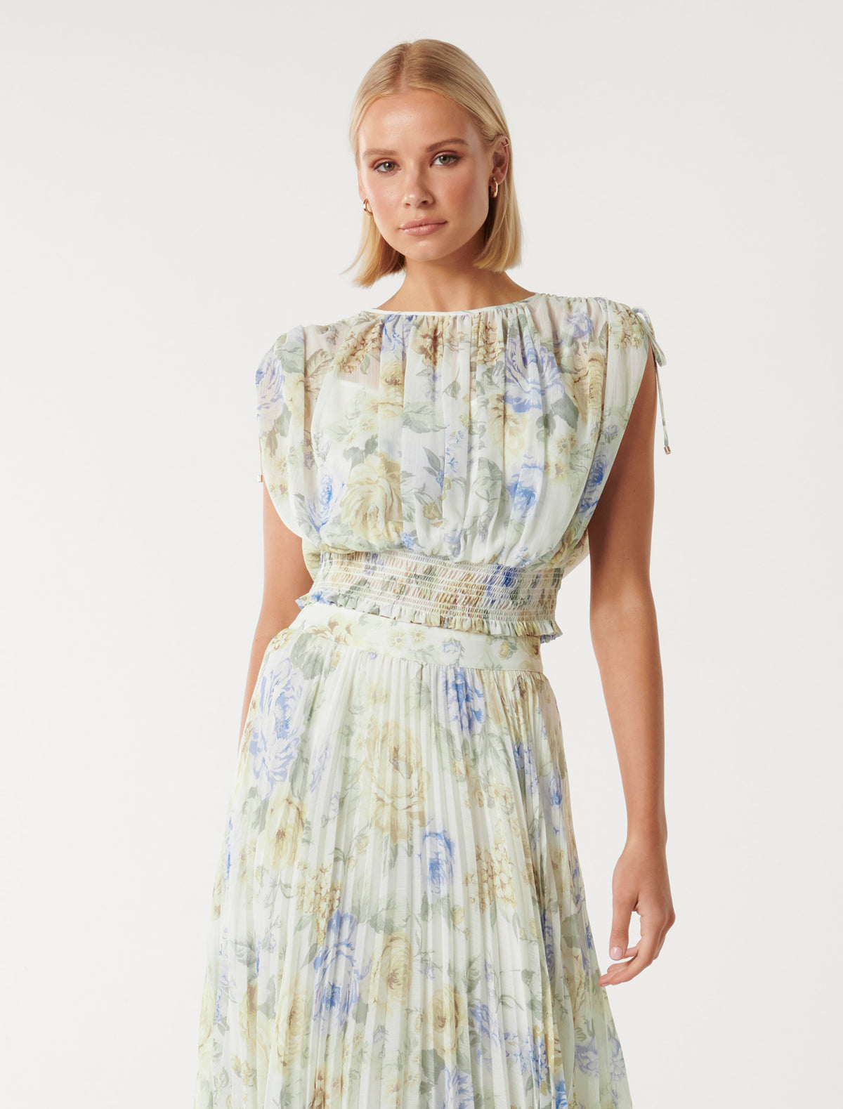 Eden Ruched Waist Sleeveless Blouse Porcelain Isla