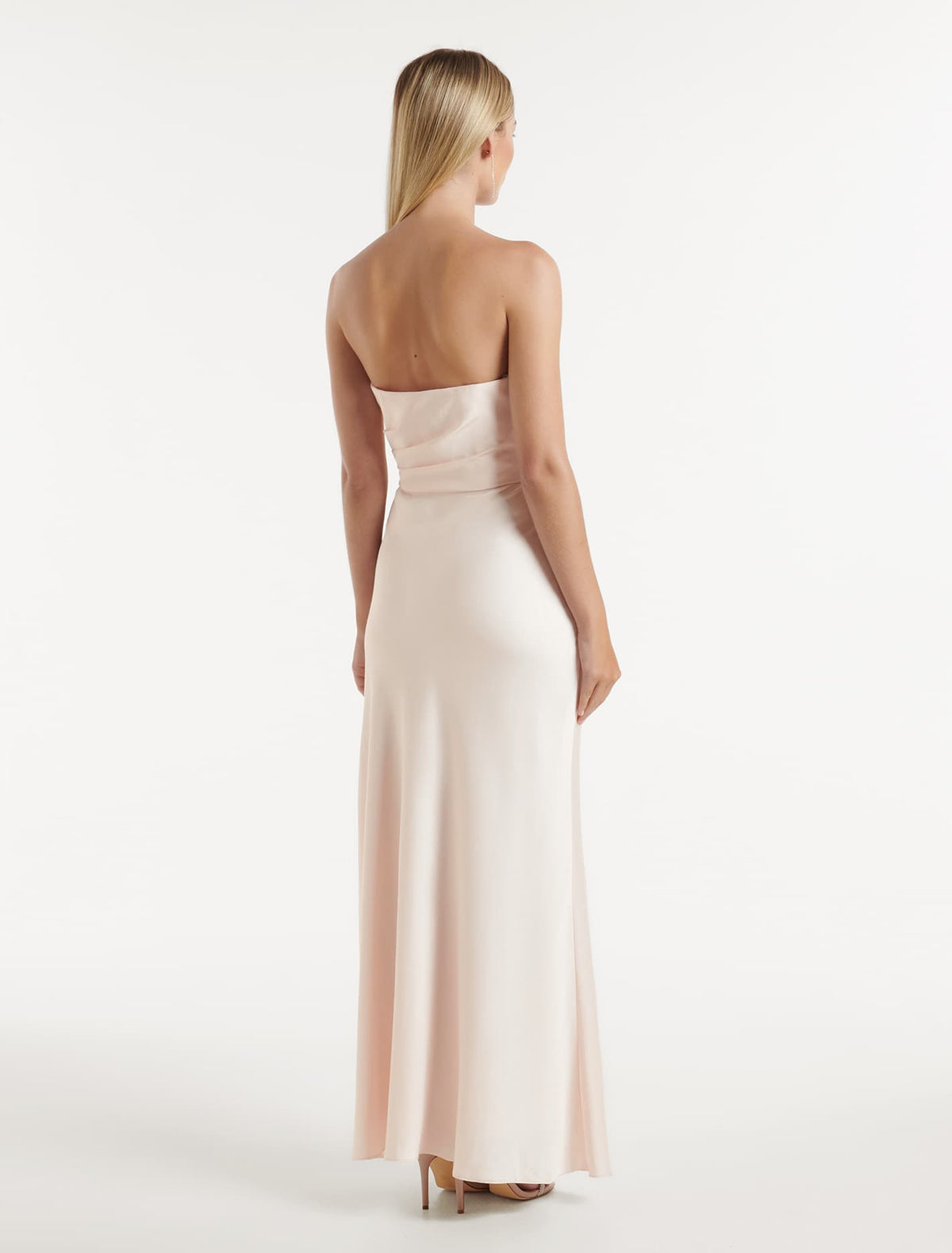 Wesley Asymm Strapless Maxi Ivory