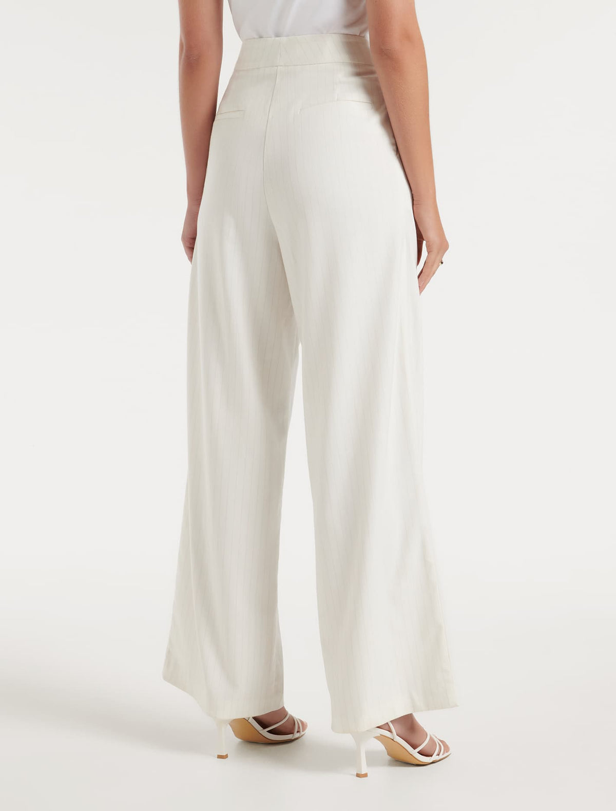 Elle Pinstripe Pant Ivory Pinstripe Suit