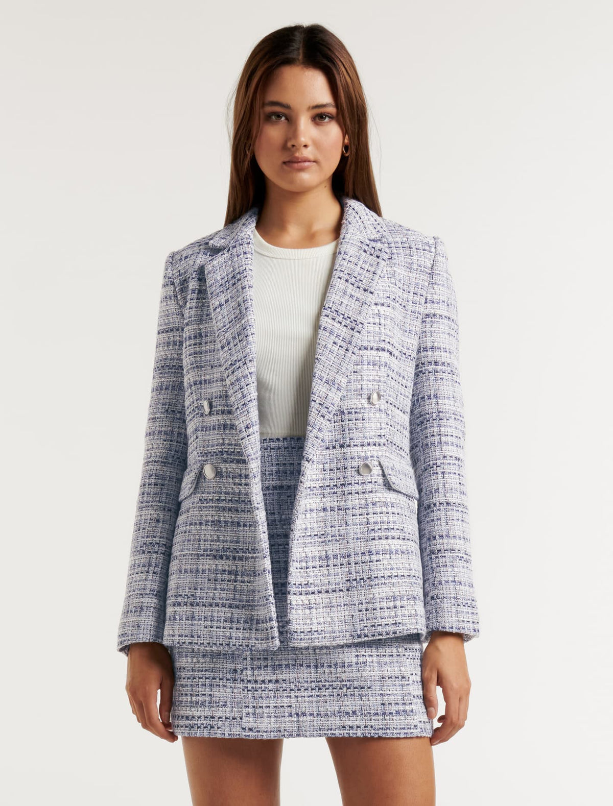 Bianca Boucle Jacket Blue Multi Suit