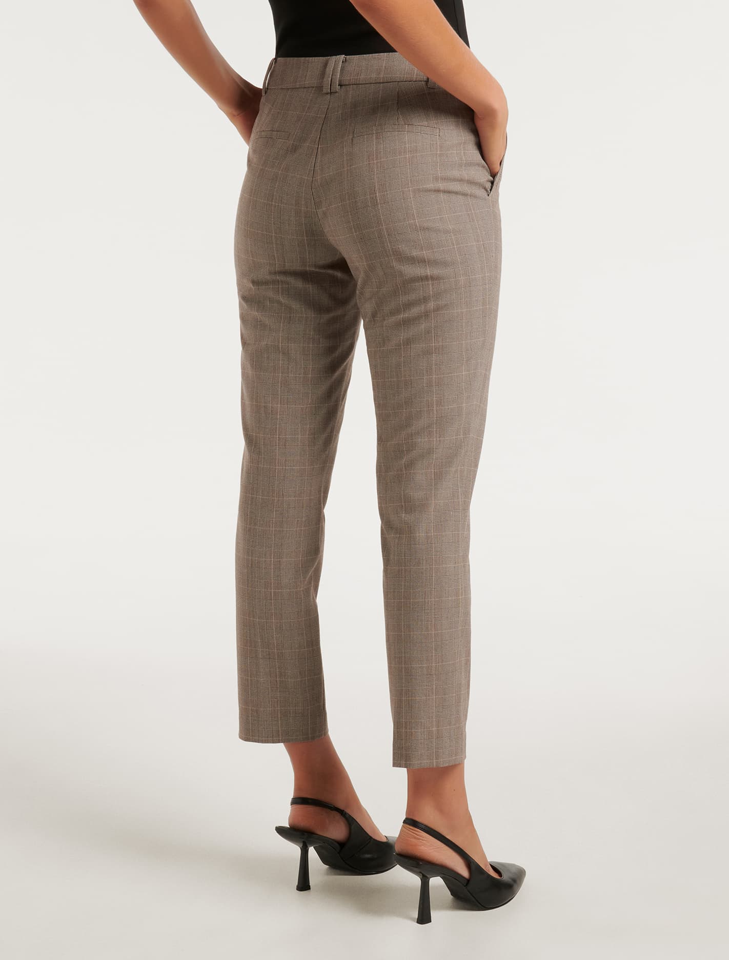 Grace 7/8th Slim Pants Chestnut Check Suit