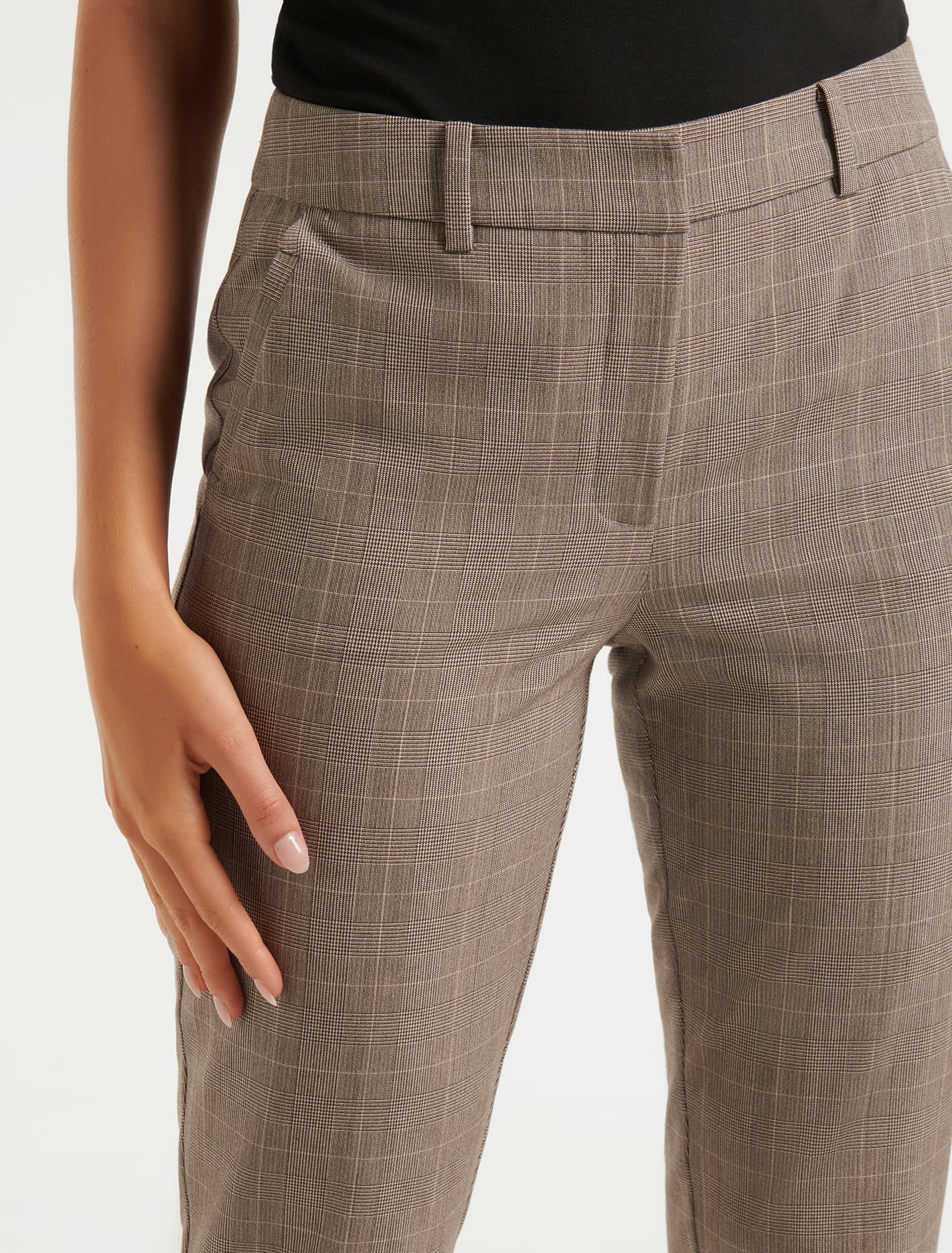 Grace 7/8th Slim Pants Chestnut Check Suit