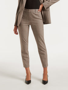 Grace 7/8th Slim Pants Chestnut Check Suit