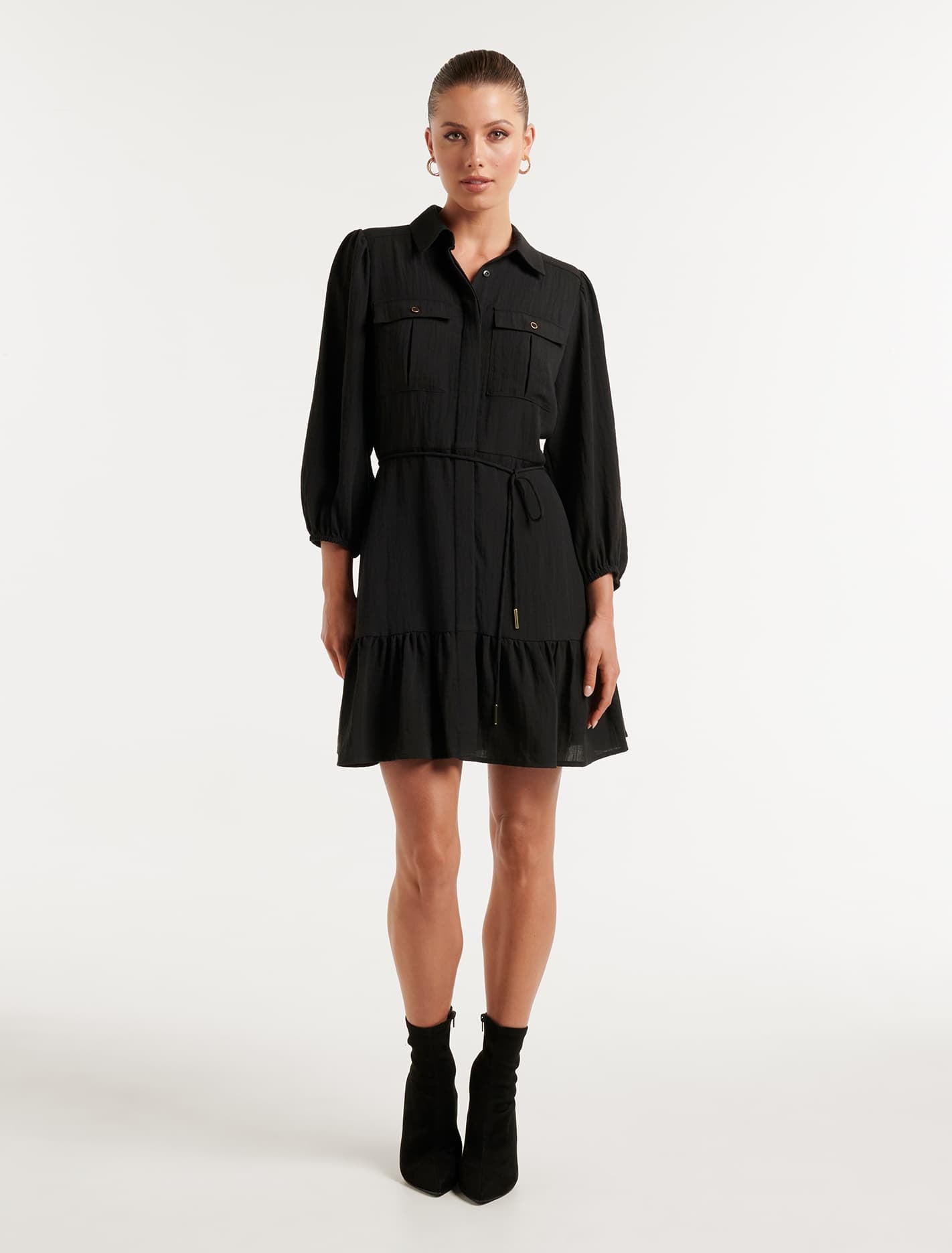 Annabelle Shirt Dress Black