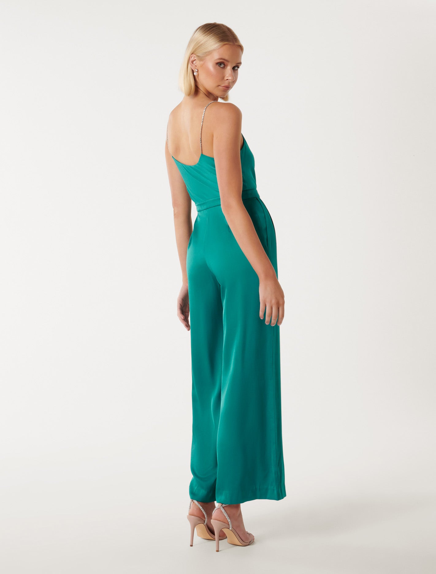 Gloria Cowl Neck Jumpsuit Digital Teal