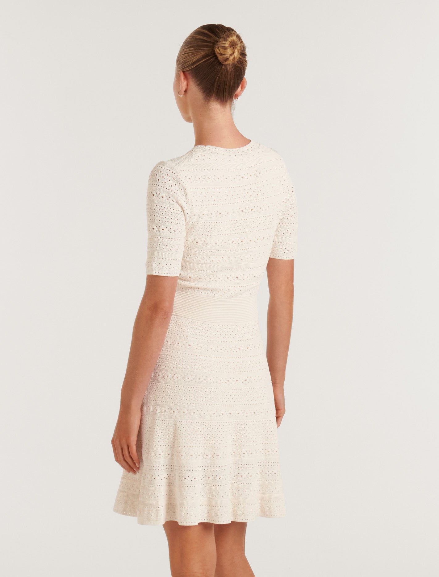 Kady Pointelle Knit Dress Cream