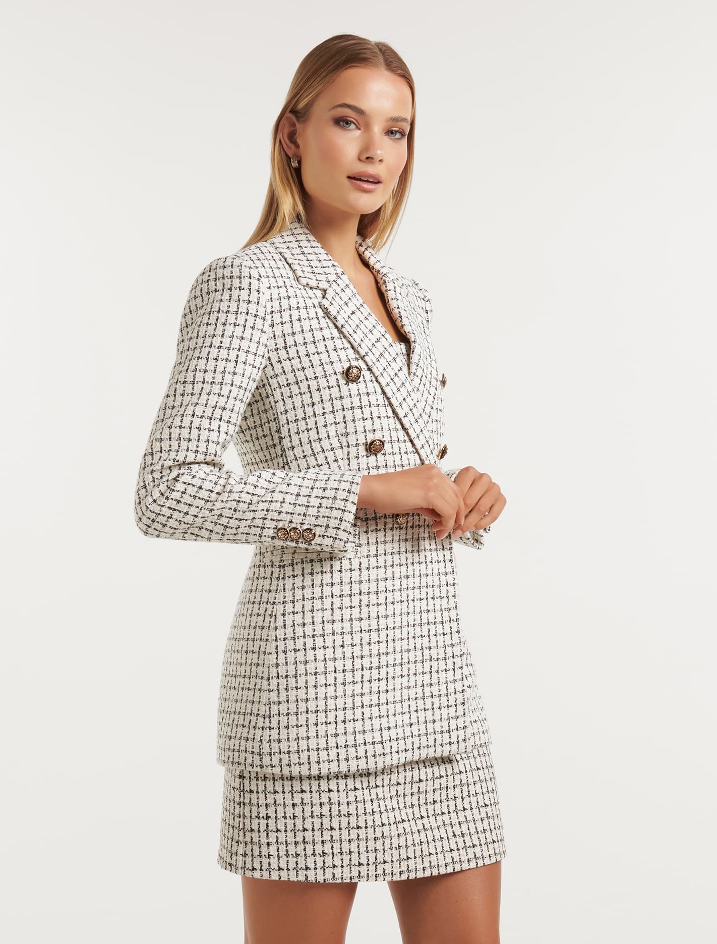 Pearl Boucle Jacket Cream/Black Boucle Suit