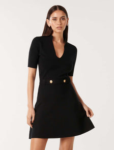 Alex Mini Knit Dress Black
