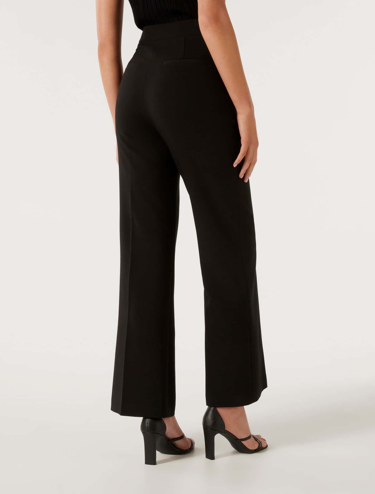Sara Button Up Slim Flare Black