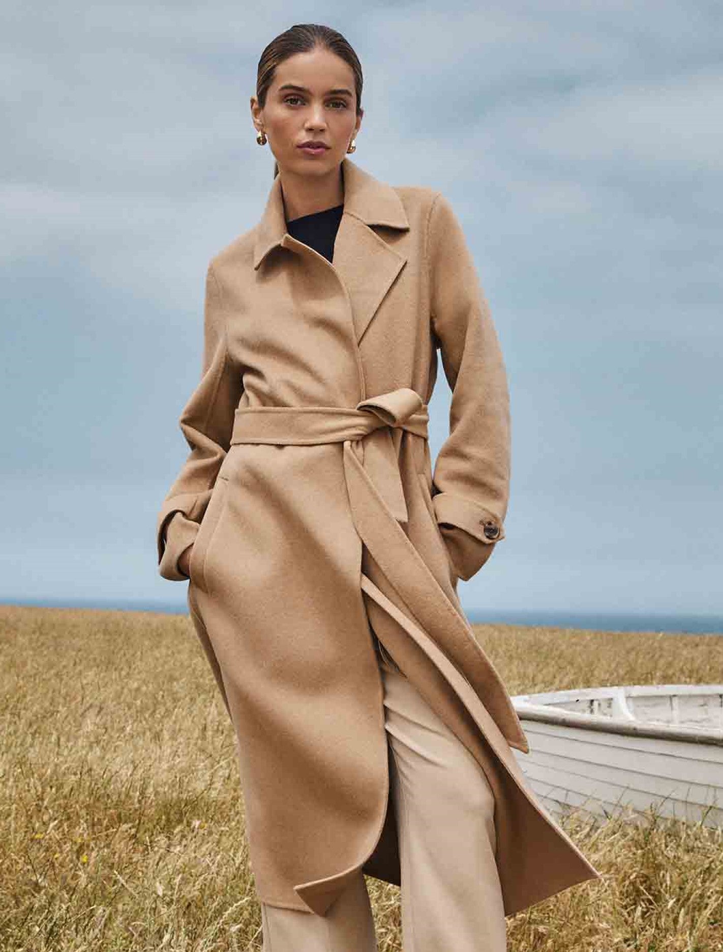 Devon Felled Coat Mid Camel