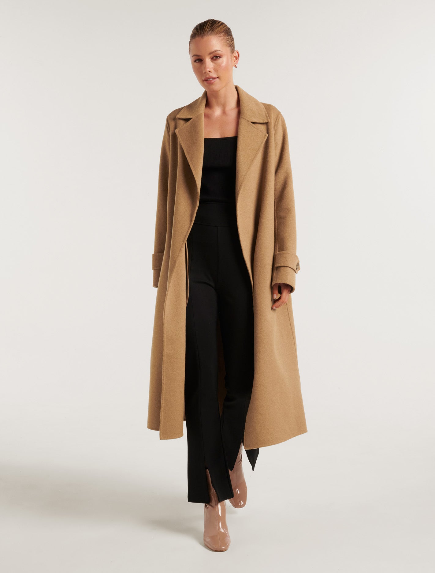 Devon Felled Coat Mid Camel