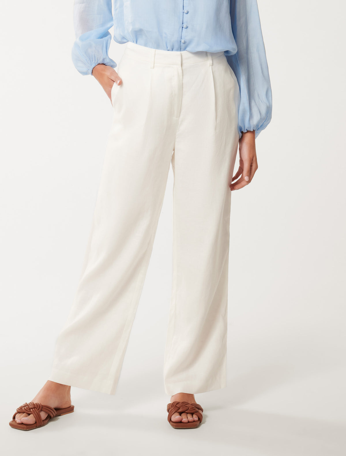 Brya Linen Pant Porcelain
