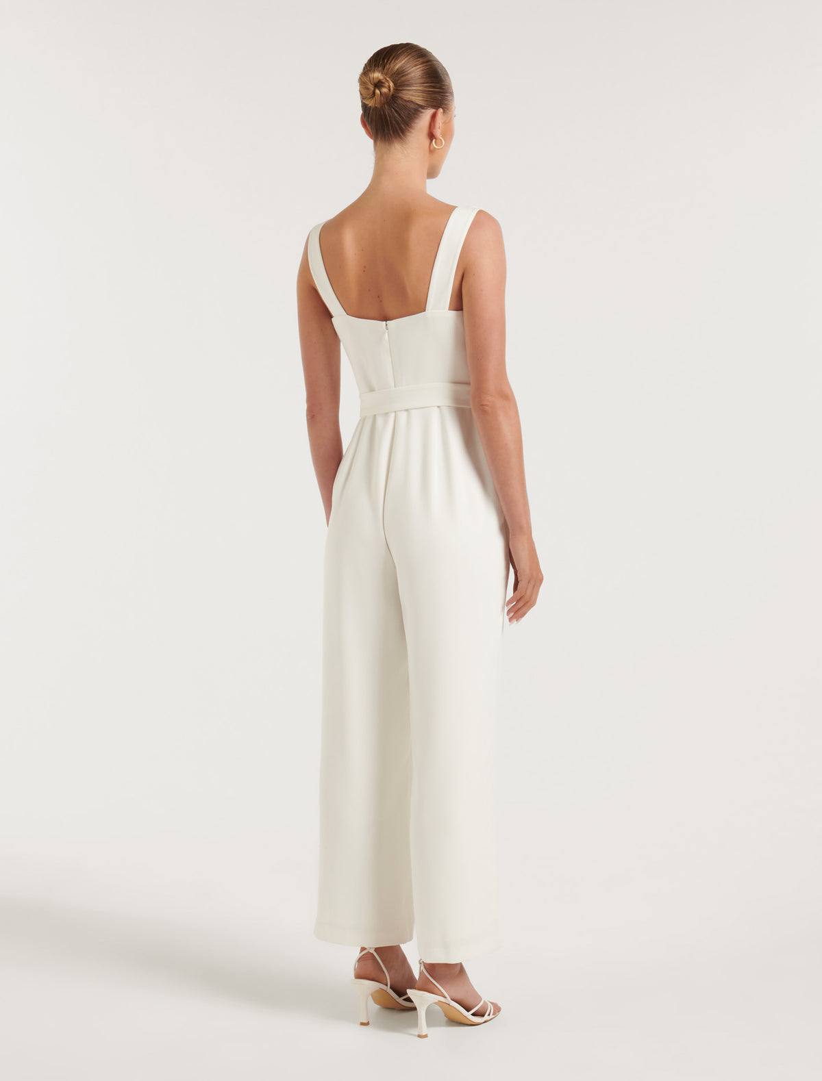 Marie Petite Square Neck Jumpsuit Porcelain