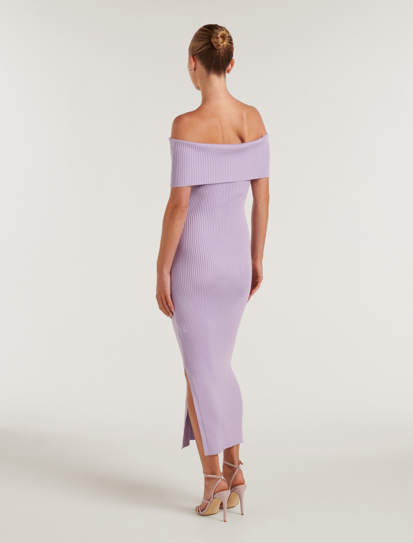 Naomi Bardot Column Knit Dress Blossoming Lilac