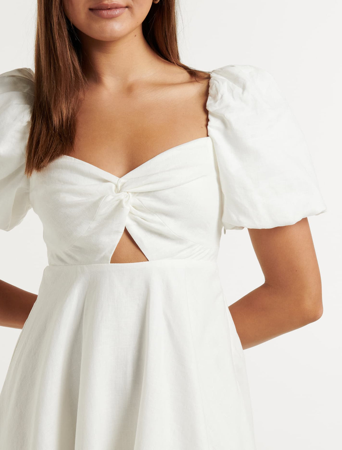 Fearne Twist Mini Dress Porcelain