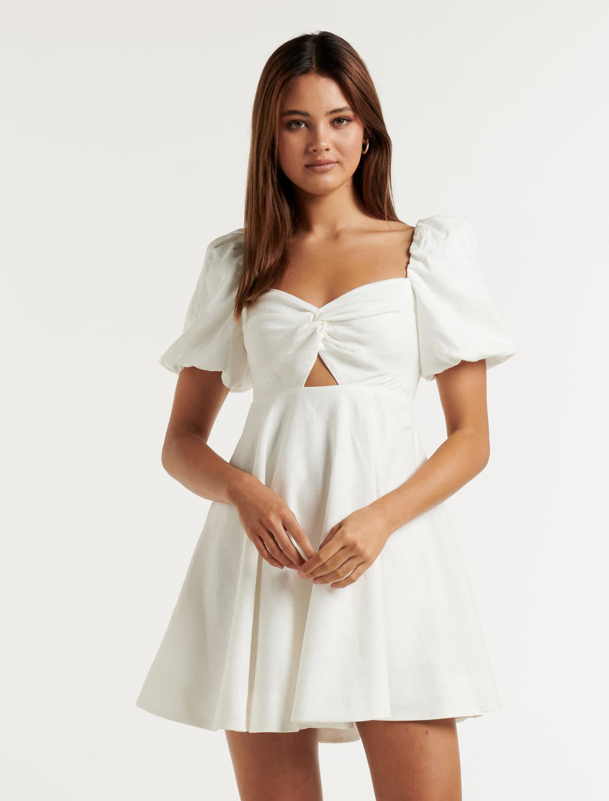 Fearne Twist Mini Dress Porcelain