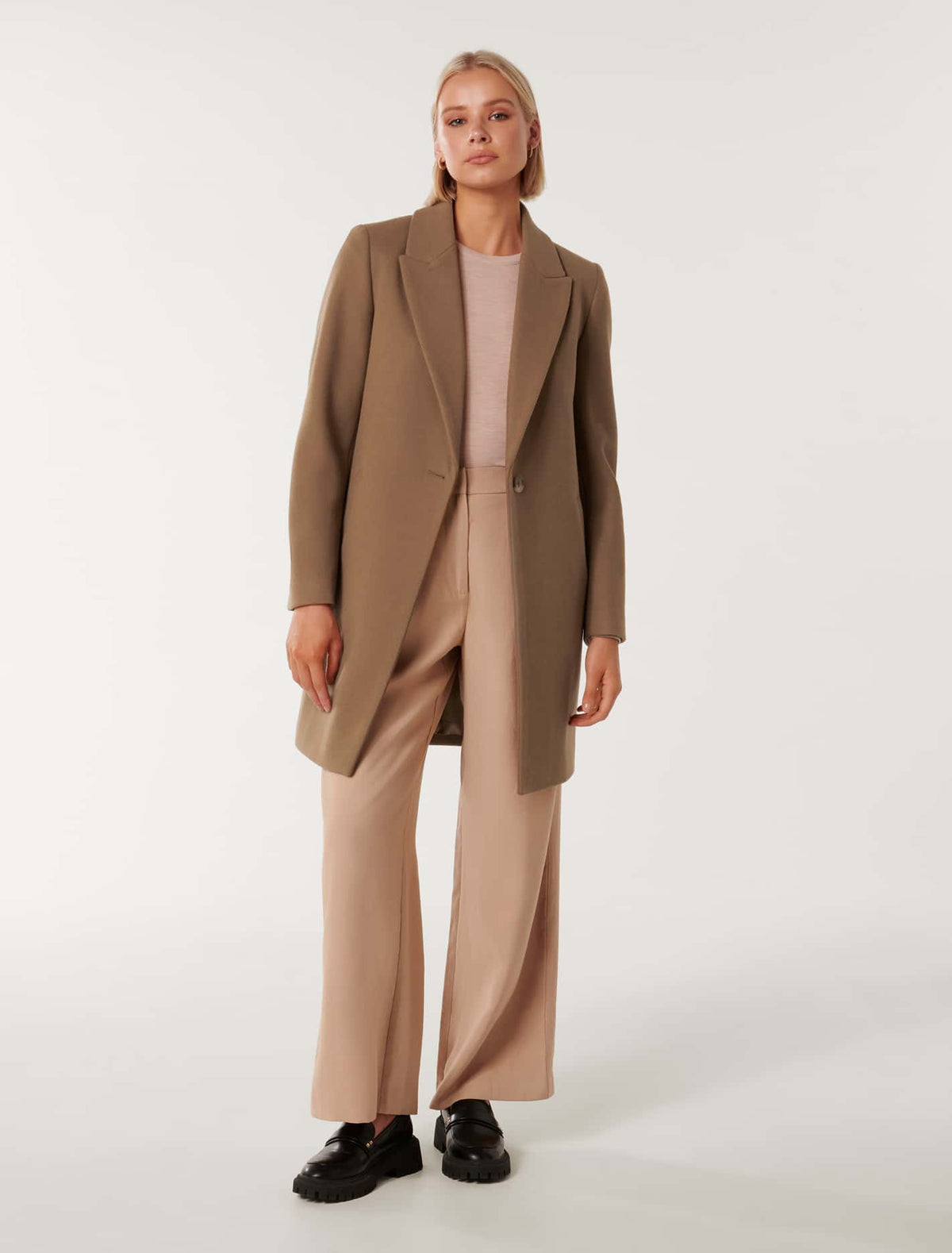 Becca Single Breasted Coatigan Dark Camel