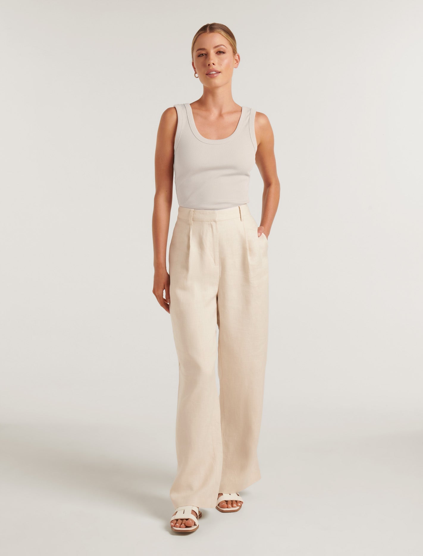 Riley Scoop Neck Tank Stone