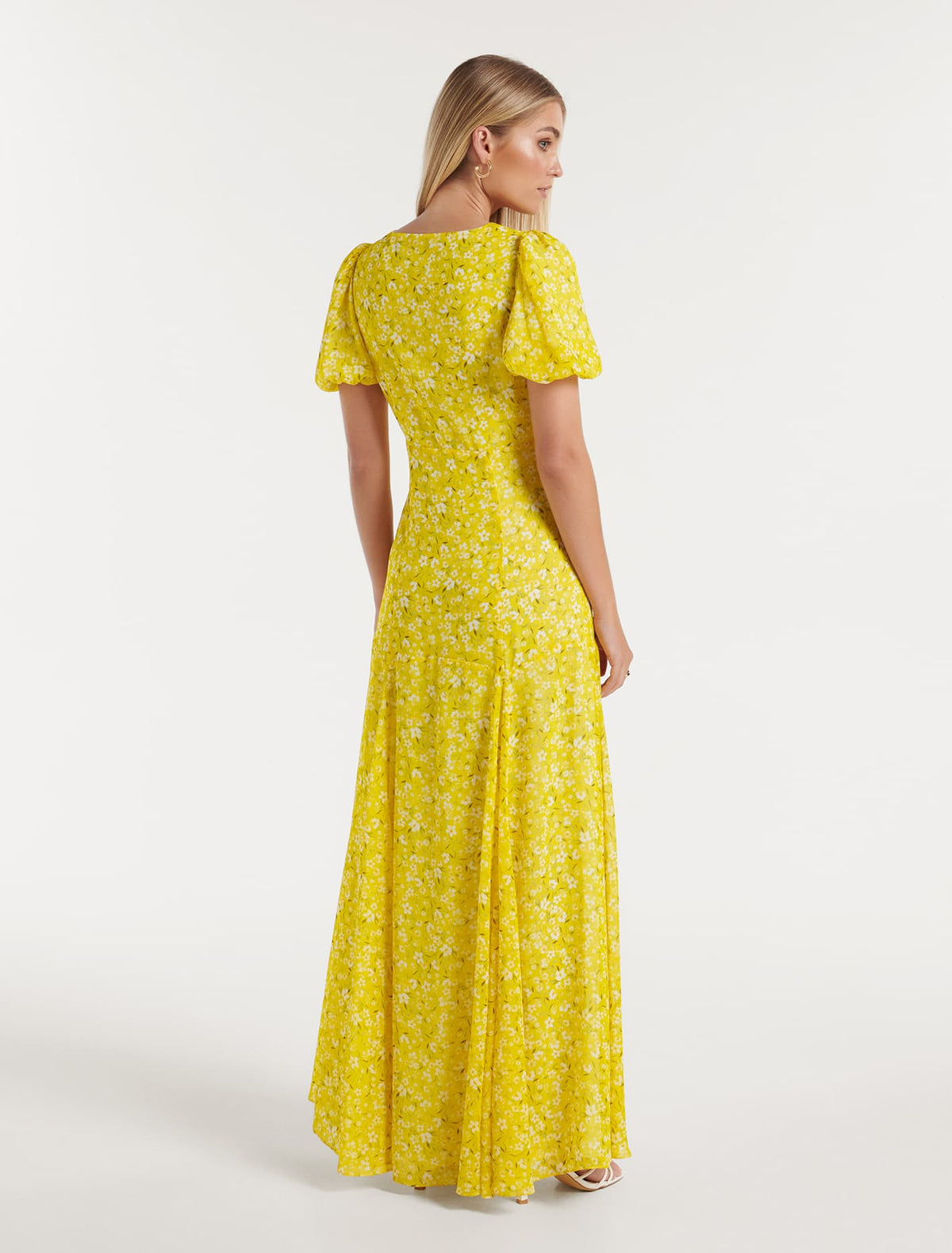 Hayden Puff Sleeve Maxi Dress Yellow Springhurst