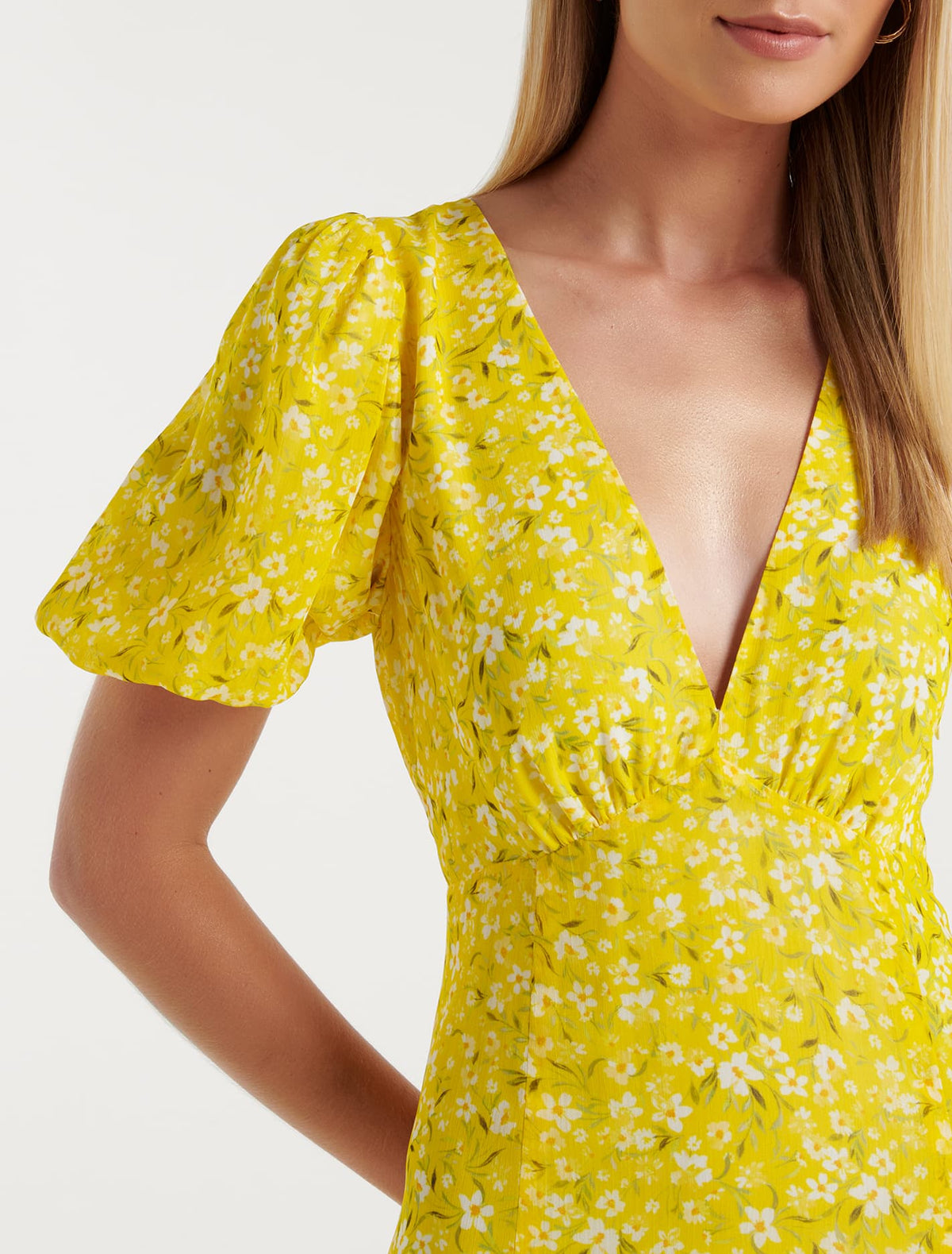 Hayden Puff Sleeve Maxi Dress Yellow Springhurst
