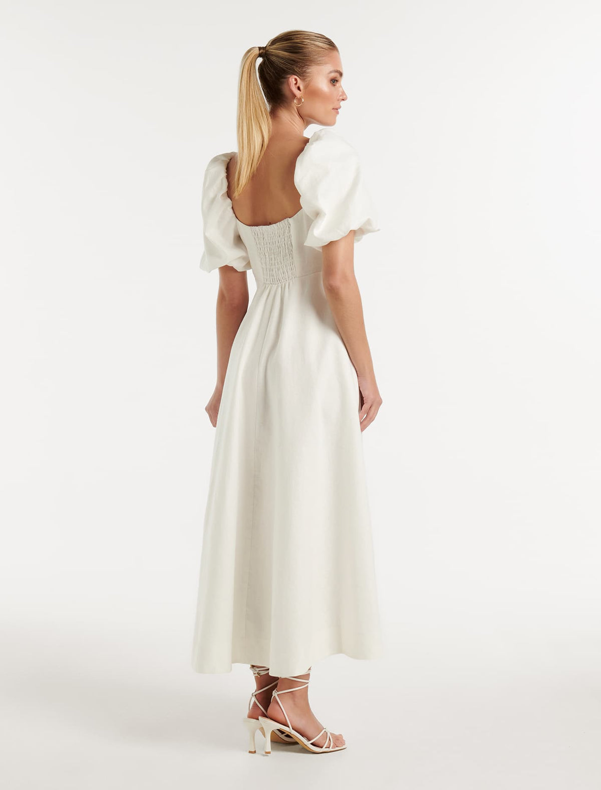 Jojo Twist Midi Dress Porcelain