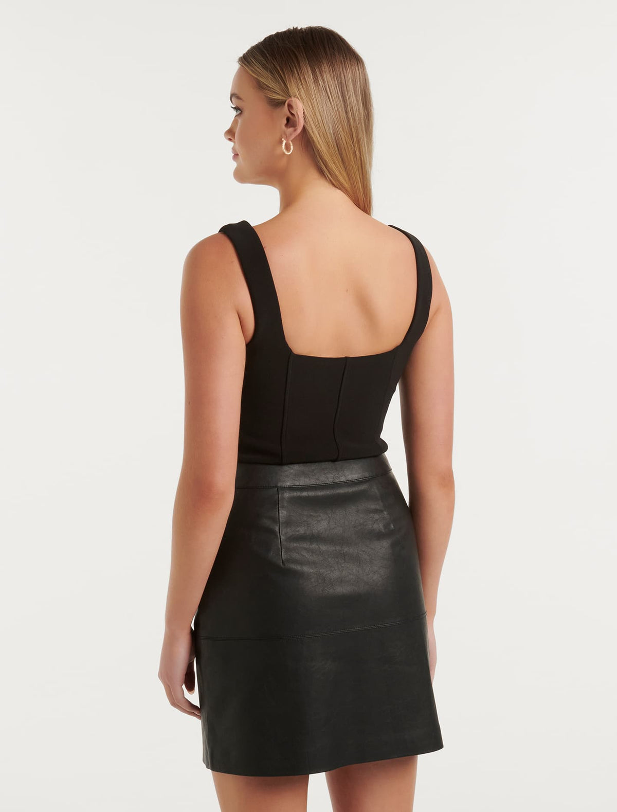 Sydnie Strap Corset Tank Black