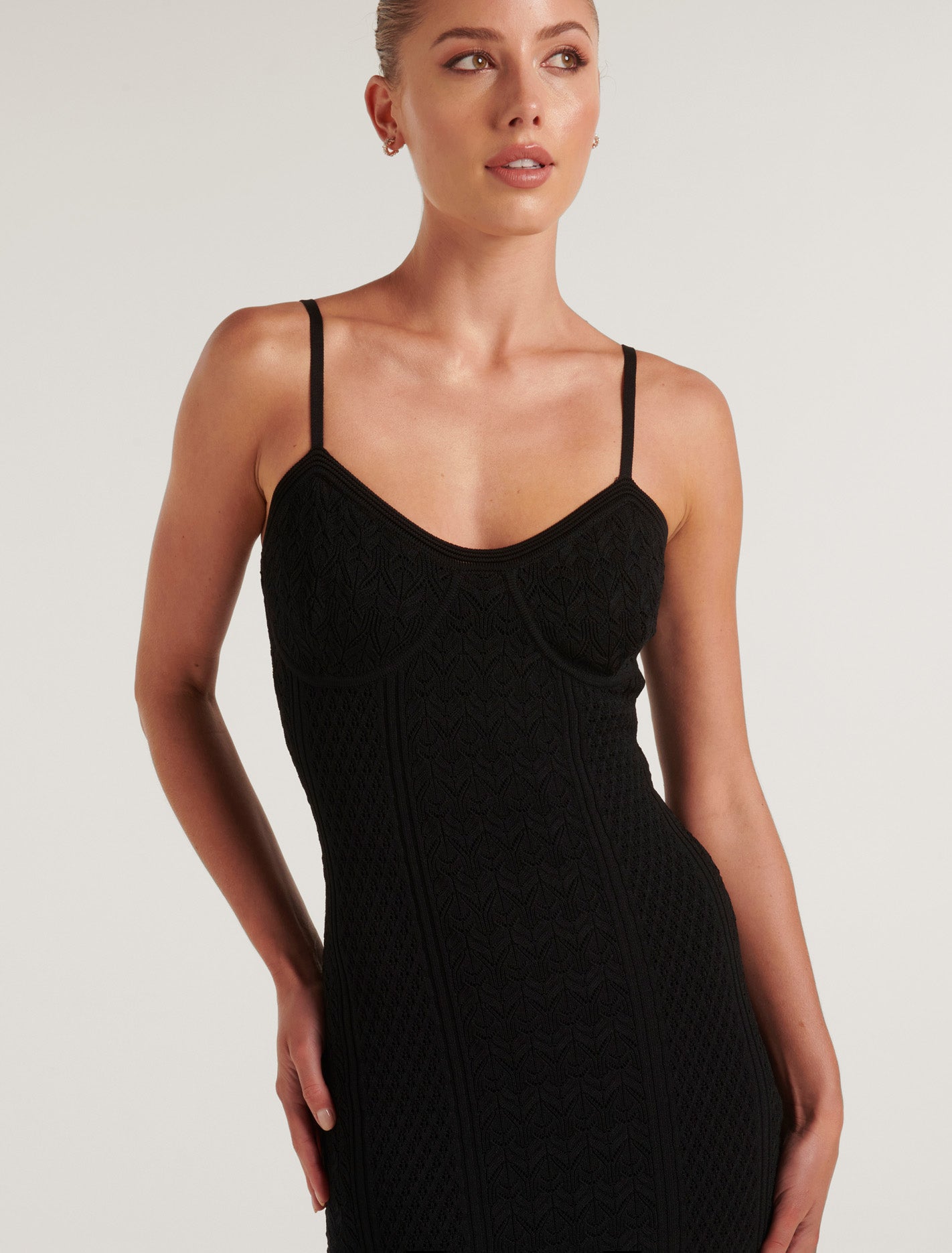 Charlie Corset Knit Dress Black