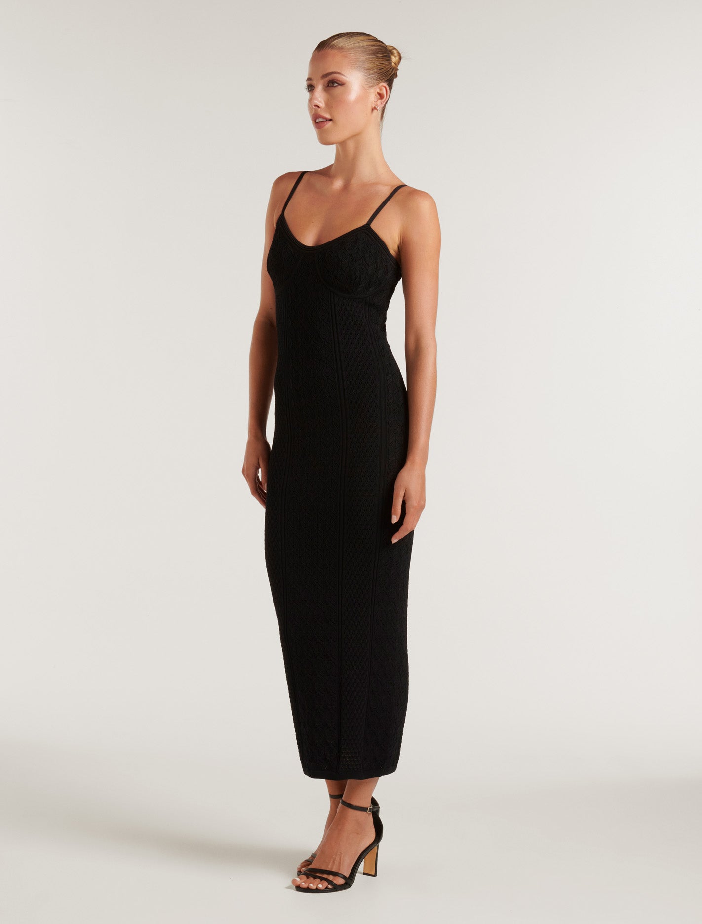 Charlie Corset Knit Dress Black