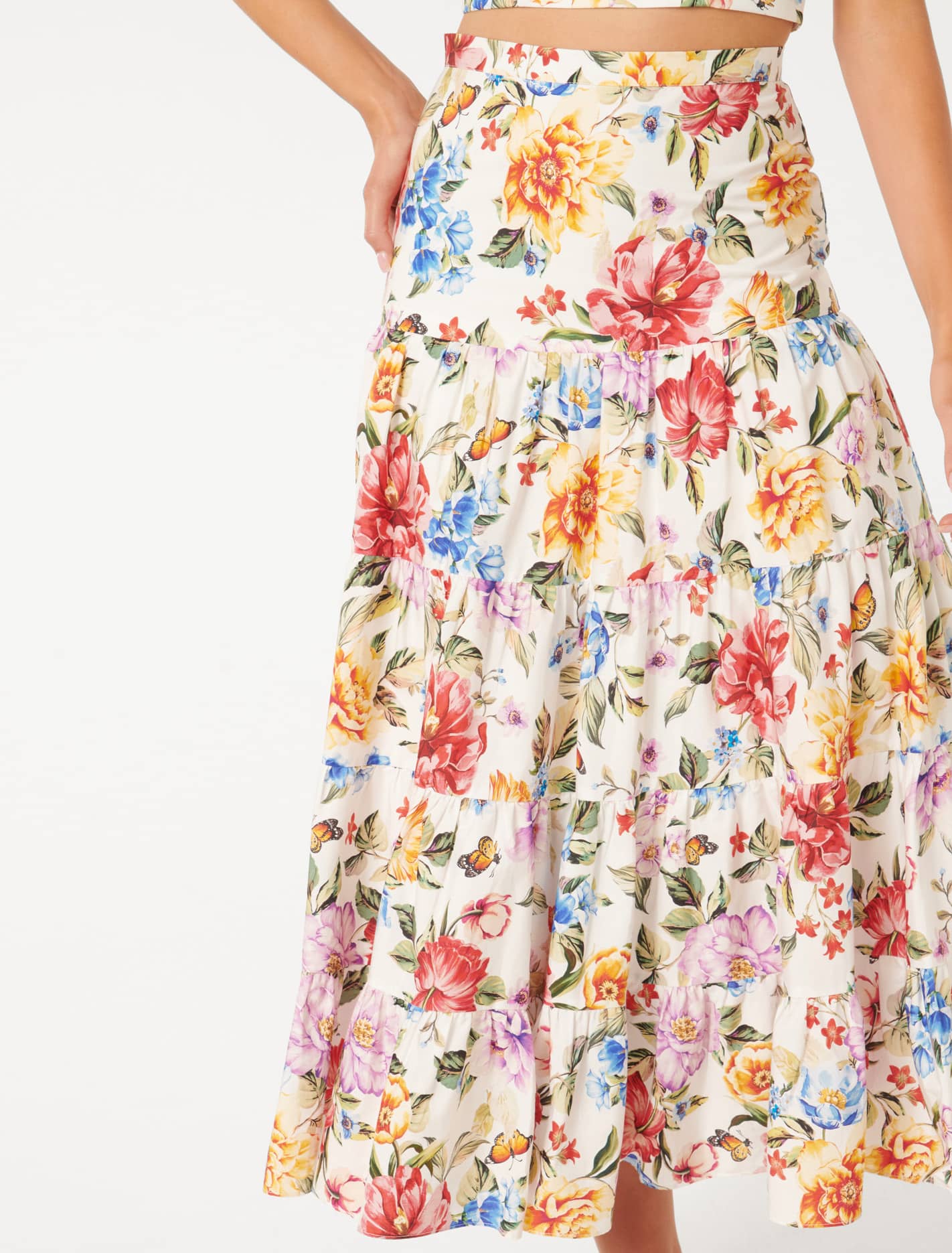 Tilly Tiered Midi Skirt Tivoli Floral