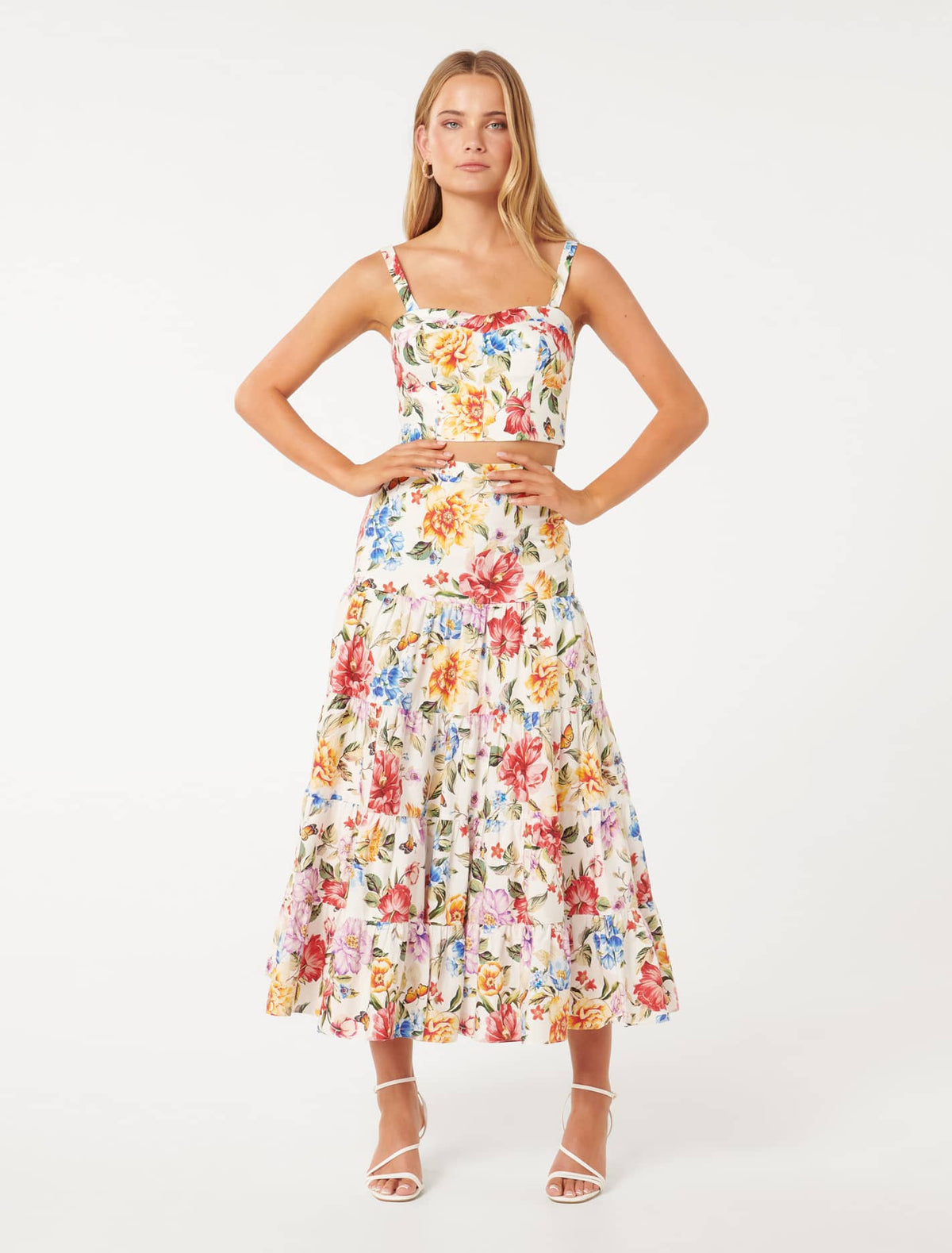 Tilly Tiered Midi Skirt Tivoli Floral
